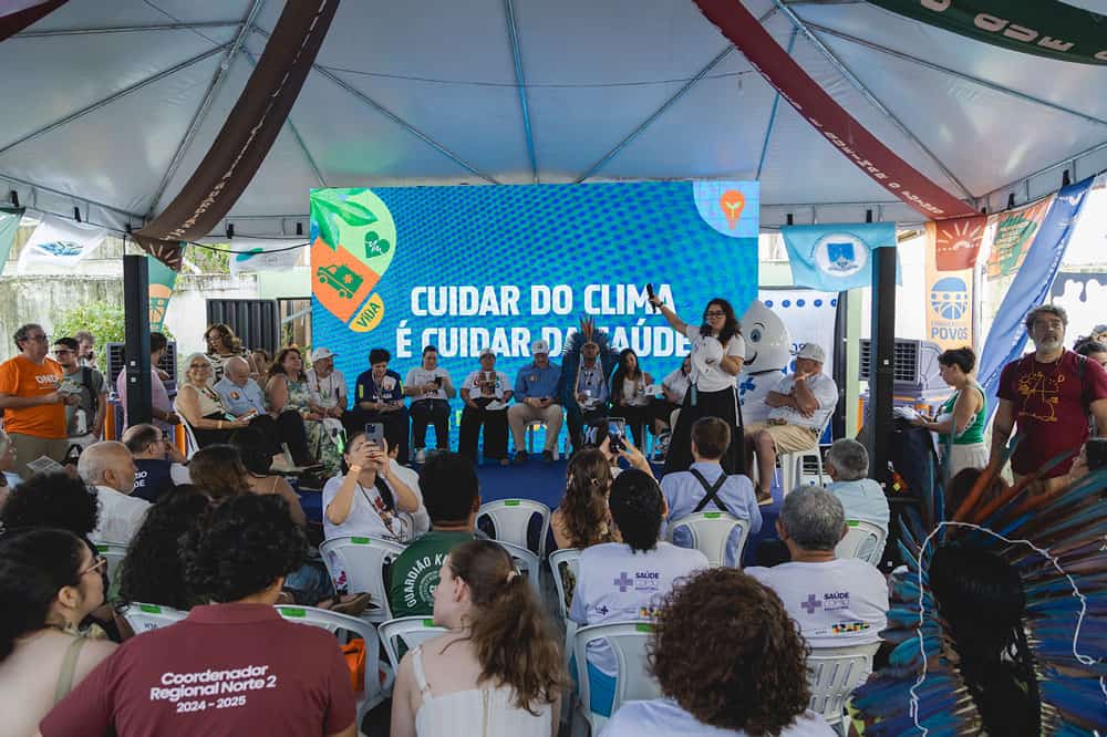 Conscientização sobre saúde e clima com médicos pelo clima, promovendo ações sustentáveis e cuidados ambientais.